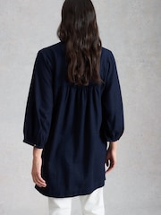 White Stuff Blue Raquel Linen Blend Tunic - Image 2 of 6