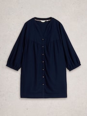 White Stuff Blue Raquel Linen Blend Tunic - Image 5 of 6