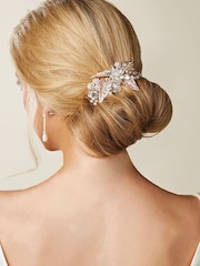 Jon Richard Molly Rose Leaf And Navette Circle Clip - Estuche de regalo - Imagen 2 de 2