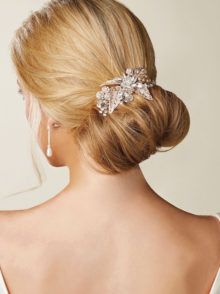 Jon Richard Molly Rose Leaf And Navette Circle Clip - Estuche de regalo - Imagen 2 de 2