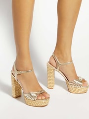 Dune London Gold Minogue Smart Sandals - Image 1 of 6