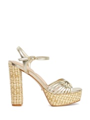 Dune London Gold Minogue Smart Sandals - Image 2 of 6
