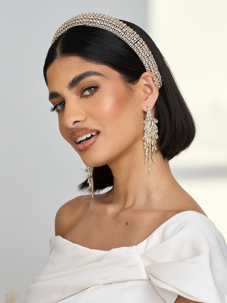 Jon Richard Gold Plated Statement Crystal Headband - Imagen 1 de 3