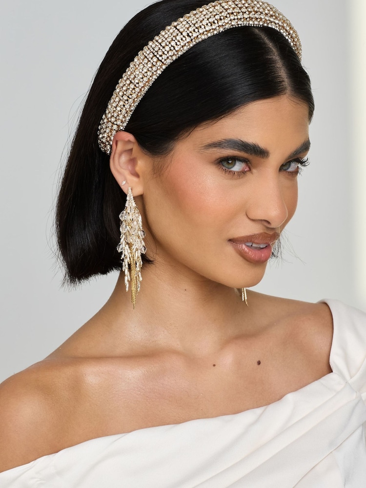 Jon Richard Gold Plated Statement Crystal Headband - Imagen 2 de 3