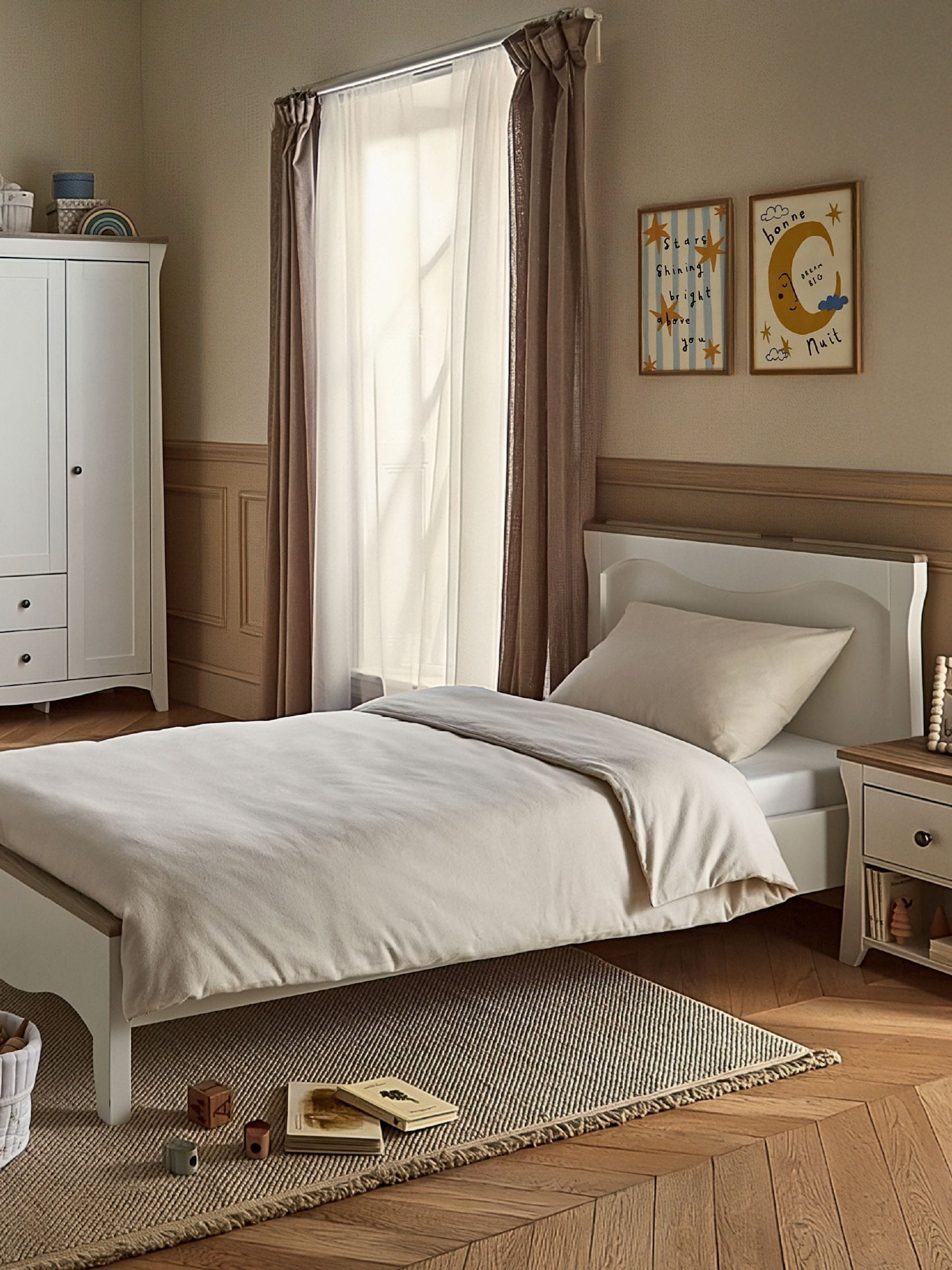 Cuddleco Unisex Kids White/Ash Clara Single Bed