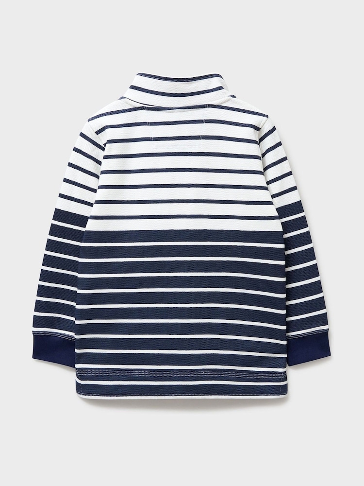 Crew Clothing Company Blue Cotton Piqué Padstow Sweat Top - Image 2 of 3 Crew Clothing Company Blue Cotton Piqué Padstow Sweat Top - Image 2 of 3