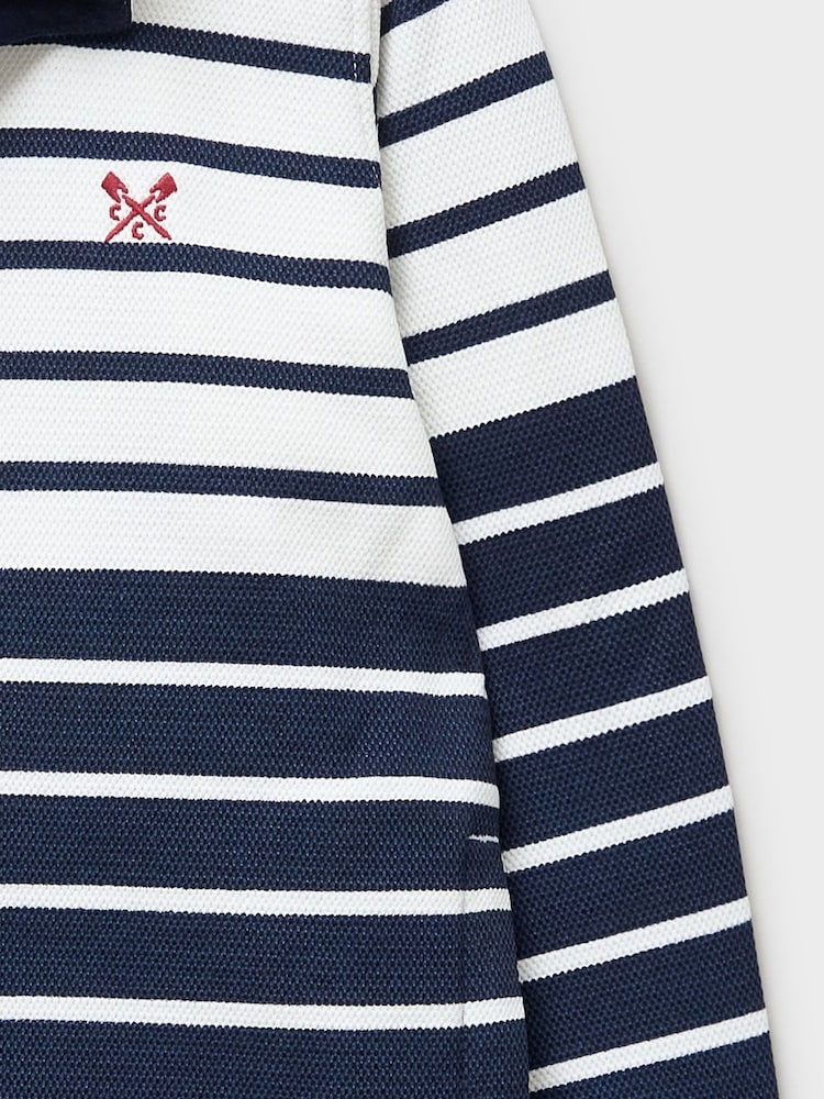 Crew Clothing Company Blue Cotton Piqué Padstow Sweat Top - Image 3 of 3 Crew Clothing Company Blue Cotton Piqué Padstow Sweat Top - Image 3 of 3