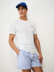 Crew Clothing Blue Oxford Stripe Seersucker Swim Shorts - Image 1 of 5