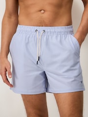 Crew Clothing Blue Oxford Stripe Seersucker Swim Shorts - Image 3 of 5