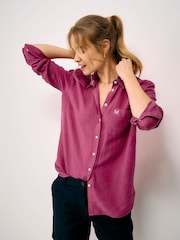 Crew Clothing Pink Relaxed Fit Linen Blend Shirt - Image 1 of 5