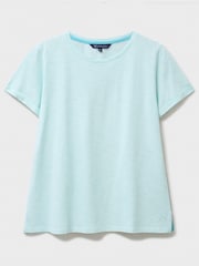Crew Clothing Ocean Blue Cotton Slub Perfect Crew Neck T-Shirt - Image 5 of 5