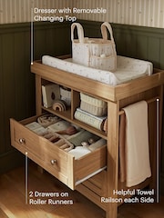 Cuddleco 3 Piece Oak Burford Nursery Furniture Set - Image 4 of 8