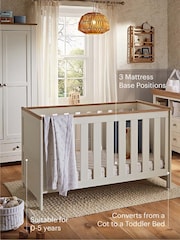 Cuddleco 3 Piece White/Oak Burford Nursery Furniture Set - Image 3 of 8