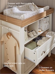 Cuddleco 3 Piece White/Oak Burford Nursery Furniture Set - Image 4 of 8
