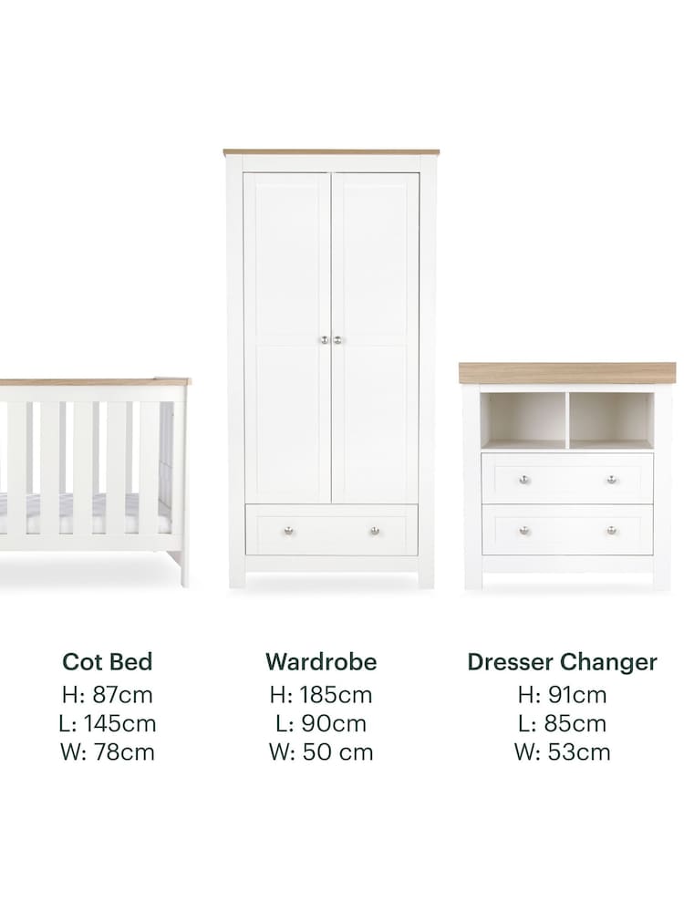 Cuddleco 3 Piece White/Oak Burford Nursery Furniture Set - Image 8 of 8 Cuddleco 3 Piece White/Oak Burford Nursery Furniture Set - Image 8 of 8