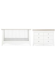 Cuddleco White/Ash 2 Piece Clara Luxe Nursery Furniture Set - Image 3 of 8