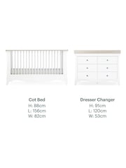 Cuddleco White/Ash 2 Piece Clara Luxe Nursery Furniture Set - Image 4 of 8