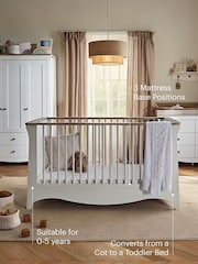 Cuddleco White/Ash 2 Piece Clara Luxe Nursery Furniture Set - Image 6 of 8