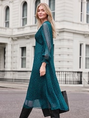 Pure Collection Frill Neck Printed Dress - Bild 2 von 3