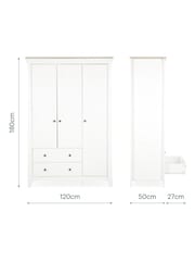 Cuddleco White/Ash Clara Triple Wardrobe - Image 5 of 7