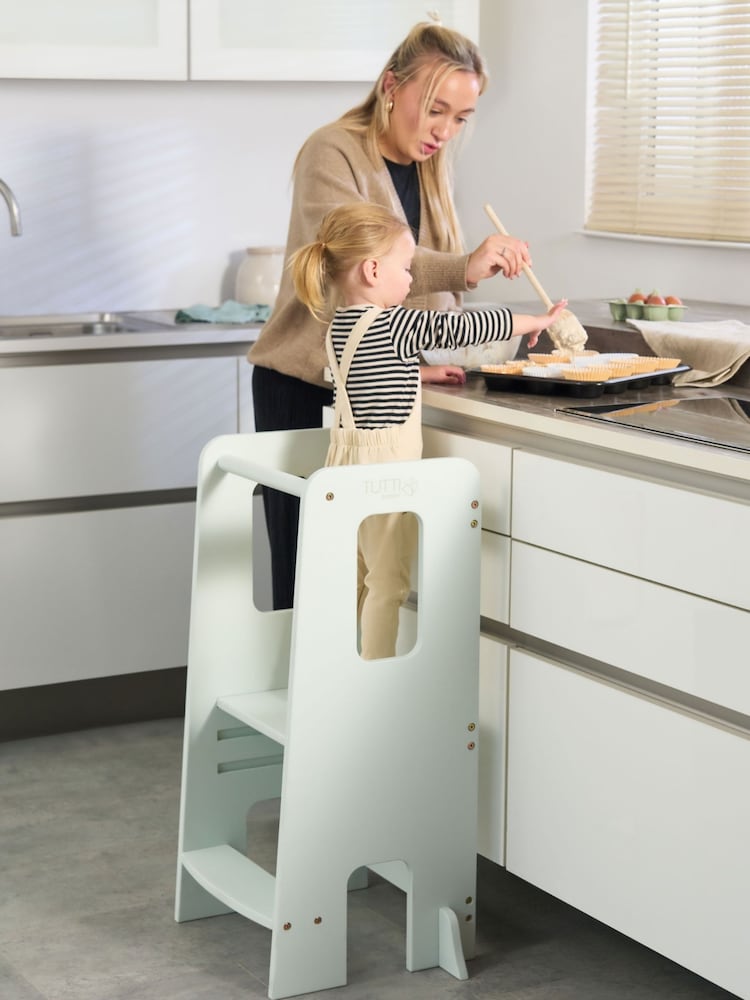 Tutti Bambini Teal Blue Helping Hands Montessori Toddler Learning Tower High Chair - Image 1 of 6