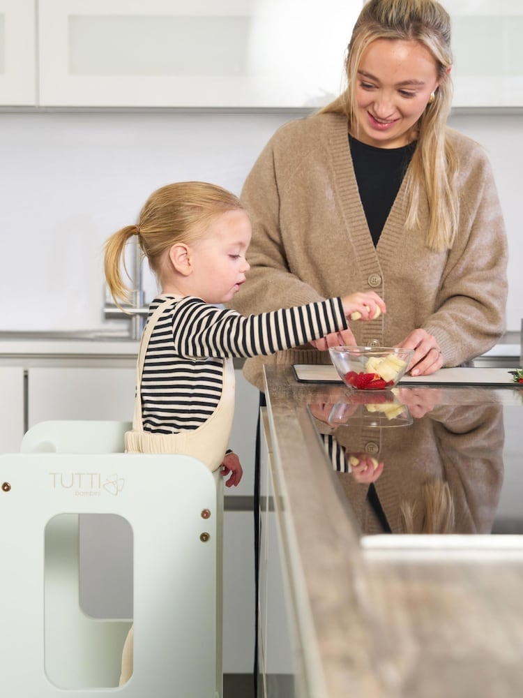 Tutti Bambini Teal Blue Helping Hands Montessori Toddler Learning Tower High Chair - Image 2 of 6