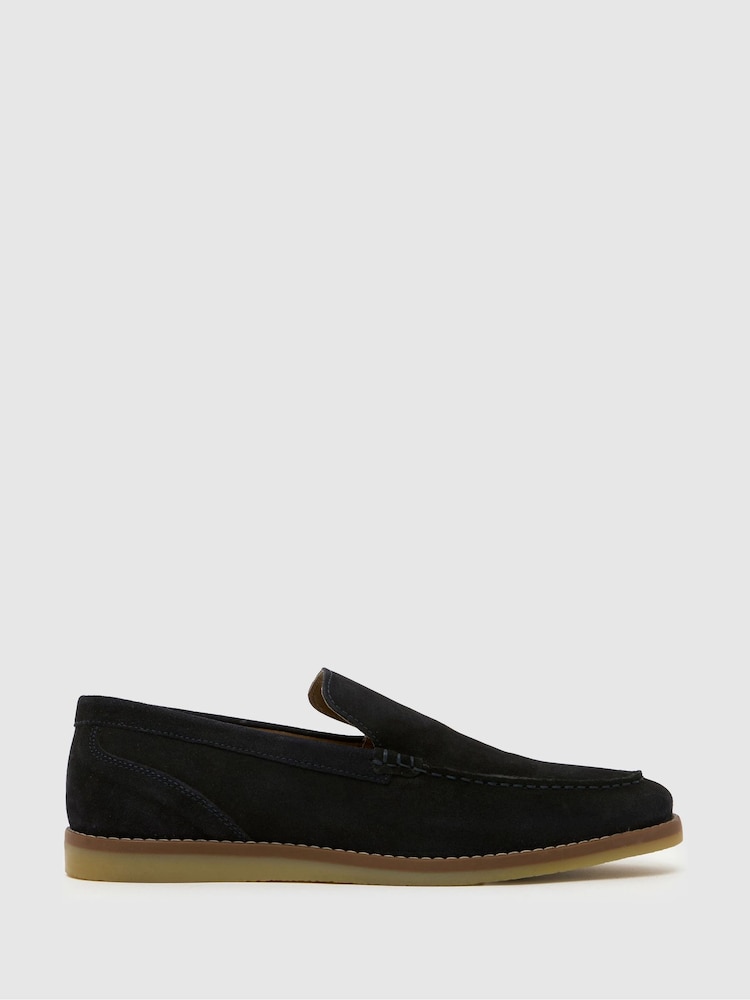 Schuh Blue Risk Suede Loafers - Image 1 of 4 Schuh Blue Risk Suede Loafers - Image 1 of 4