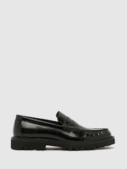 Schuh Black Rudy Leather Loafers - Image 1 of 4