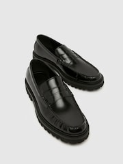 Schuh Black Rudy Leather Loafers - Image 3 of 4