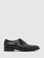 Schuh Black Major Leathr Monk Shoes - Image 1 of 4