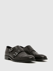 Schuh Black Major Leathr Monk Shoes - Image 2 of 4
