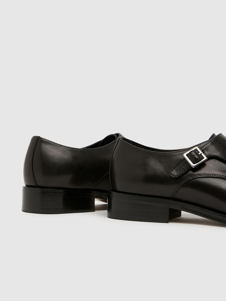 Schuh Black Major Leathr Monk Shoes - Image 4 of 4