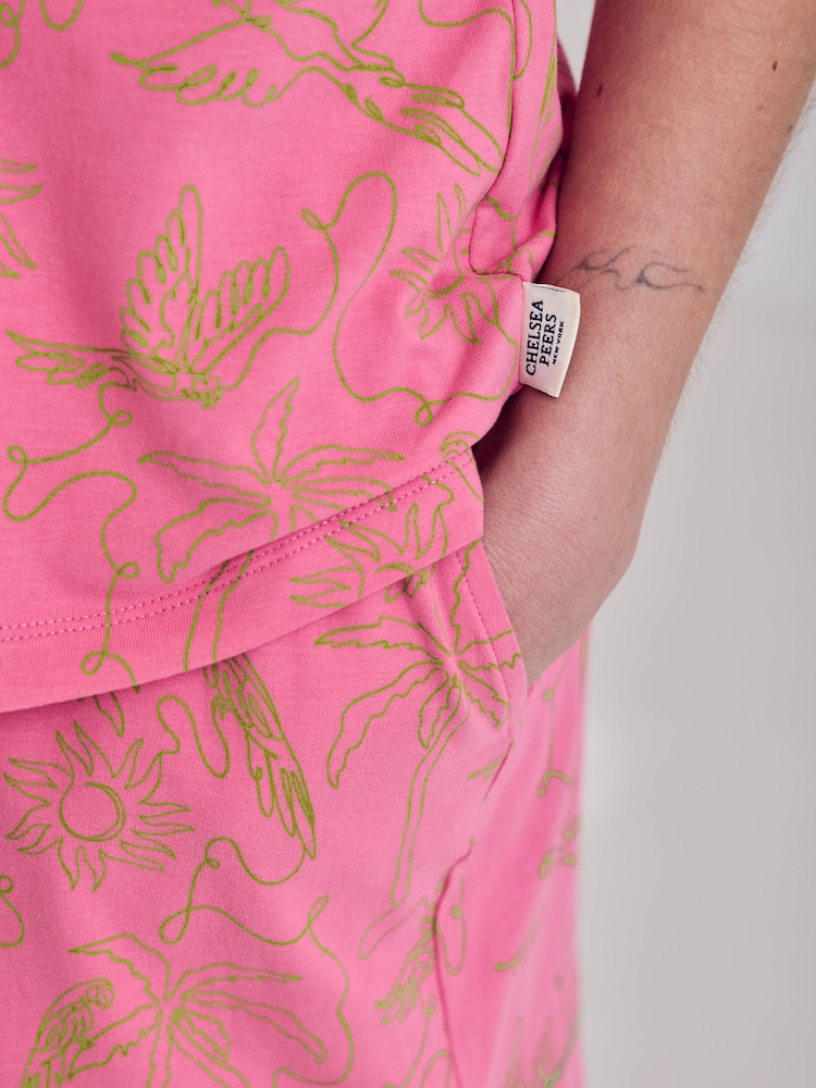 Chelsea Peers Pink Fiesta Graphic Print Cami Short Pyjamas Set - Image 6 of 6