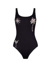 Chelsea Peers Black Embroidered Palm Party Swimsuit - Image 5 of 6