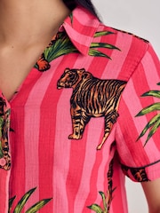 Chelsea Peers Leaf Tiger Stripe Print Short Pyjamas Set - Imagen 6 de 6