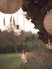 Lights4fun Set of 3 Copper Warm White Hanging Solar Lights - Image 3 of 5