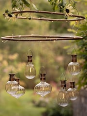 Lights4fun Set of 3 Copper Warm White Hanging Solar Lights - Image 5 of 5
