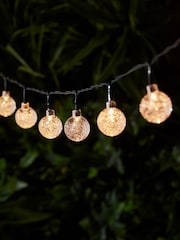 Lights4fun Clear 40 Warm White Bubble Solar Fairy Lights - Image 1 of 2