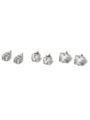 DCK Mens Silver Tone Stud Earrings - Imagen 1 de 2