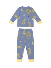 Chelsea Peers Blue Midnight Leopard Print Long Pyjamas Set - Image 6 of 8