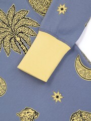 Chelsea Peers Blue Midnight Leopard Print Long Pyjamas Set - Image 7 of 8