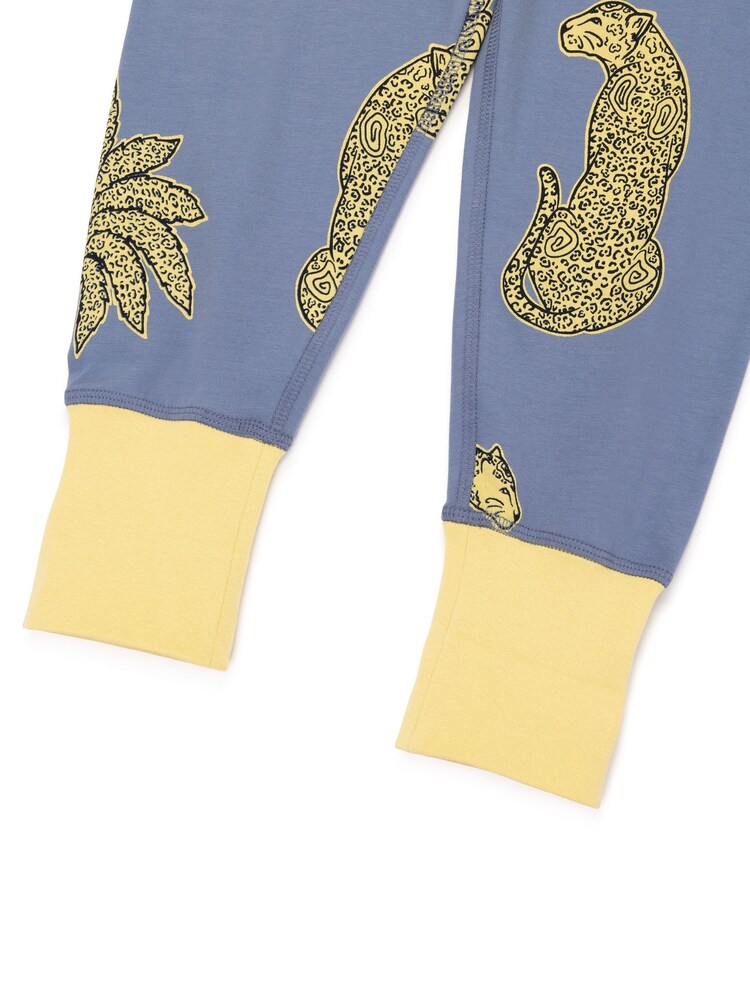 Chelsea Peers Blue Midnight Leopard Print Long Pyjamas Set - Image 8 of 8