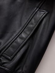 CERENE Elodie Black Real Leather Frill Collar Blouson Sleeve Jacket - Image 11 of 12