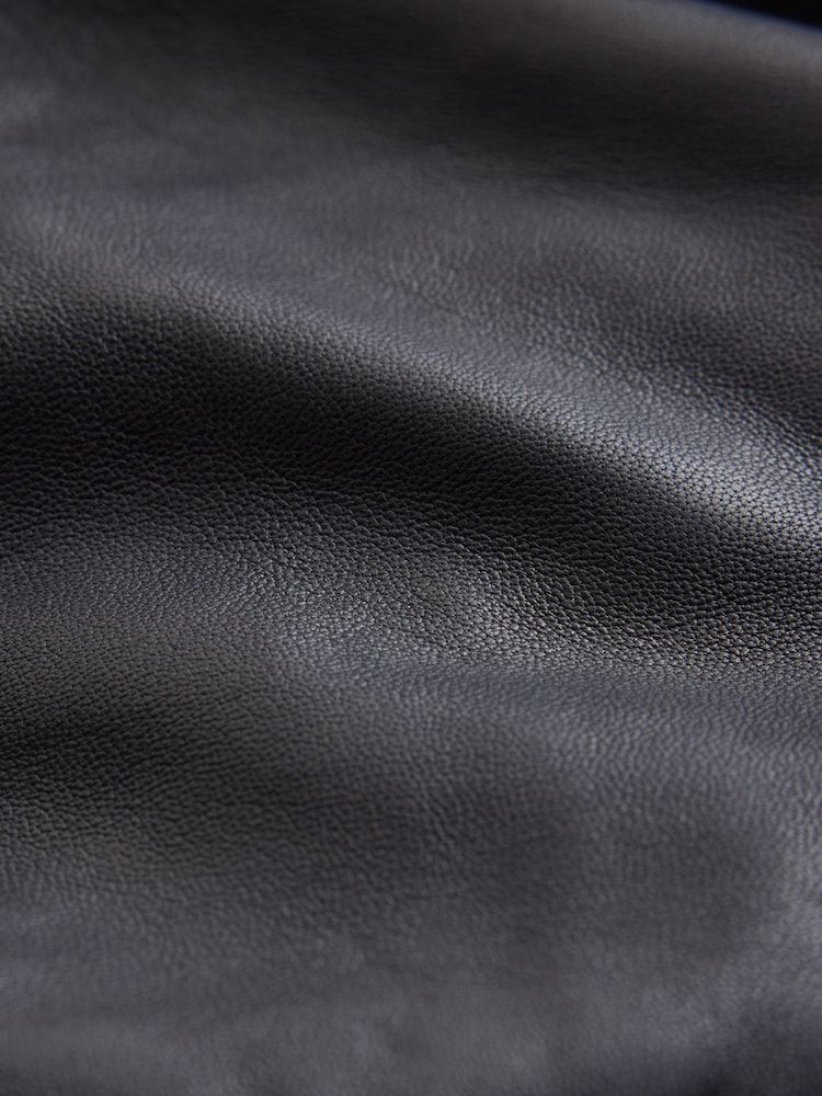 CERENE Elodie Black Real Leather Frill Collar Blouson Sleeve Jacket - Image 12 of 12