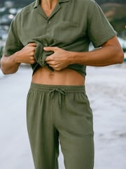 Chelsea Peers Green Linen Blend Trousers - Image 3 of 5