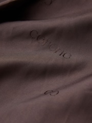CERENE Elodie Chocolate Brown Real Suede Ruffle Collar Blouson Sleeve Jacket - Image 13 of 13