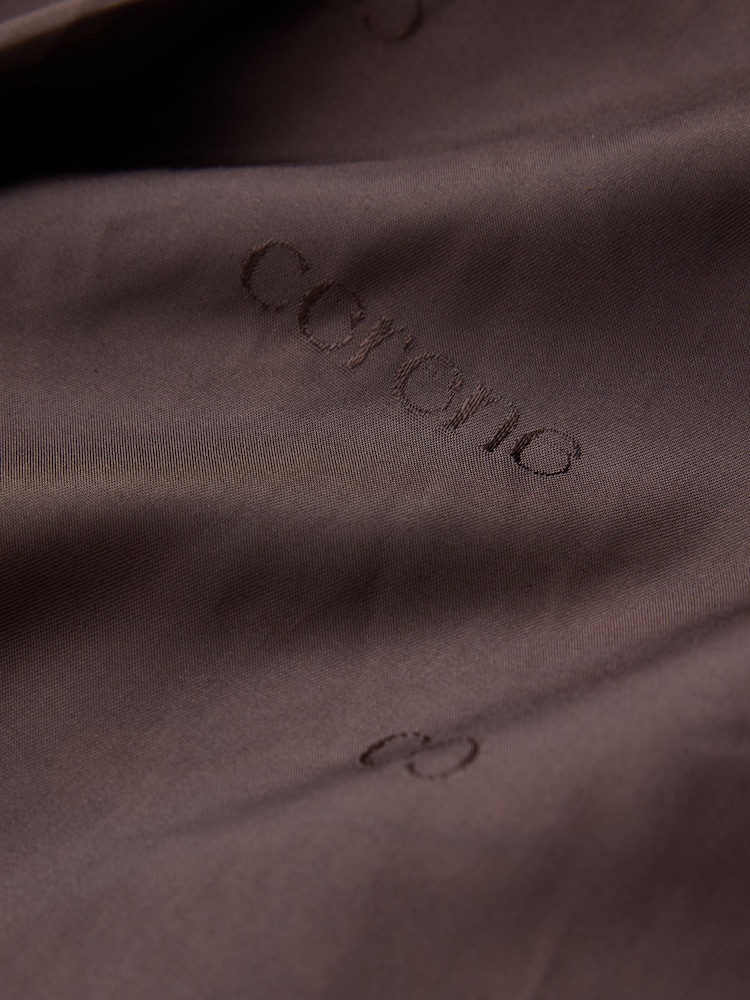 CERENE Elodie Chocolate Brown Real Suede Ruffle Collar Blouson Sleeve Jacket - Image 13 of 13