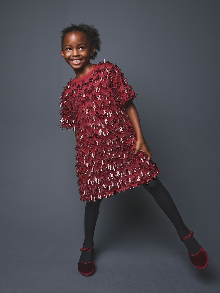 Red Tassel Dress (3-16yrs) - Image 1 of 8