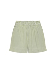 Chelsea Peers Green Poplin Embroidered Back Stripe Shorts - Image 5 of 6