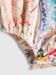 River Island Blue Cabbages & Roses Patchwork Romper - Image 3 of 4
